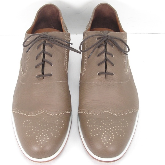 RACHEL COMEY TAUPE LEATHER LACE UP OXFORD SHOES 12 main image 8
